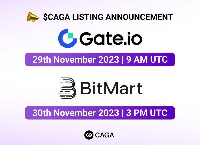 Caga Crypto listing on Gate.io